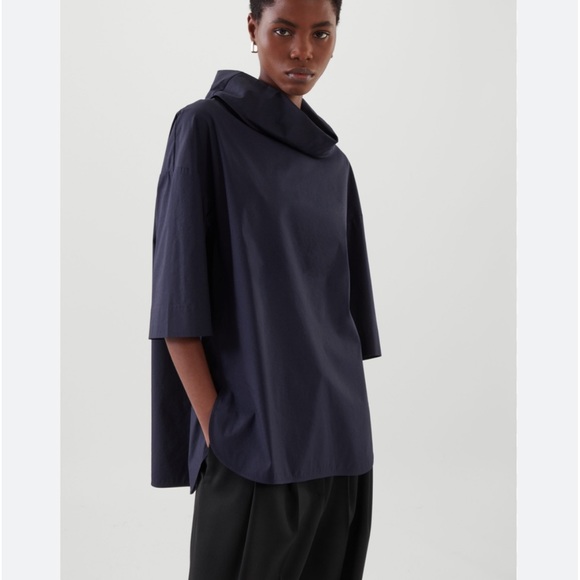 COS Tops - Cos navy roll neck tunic top, size 4